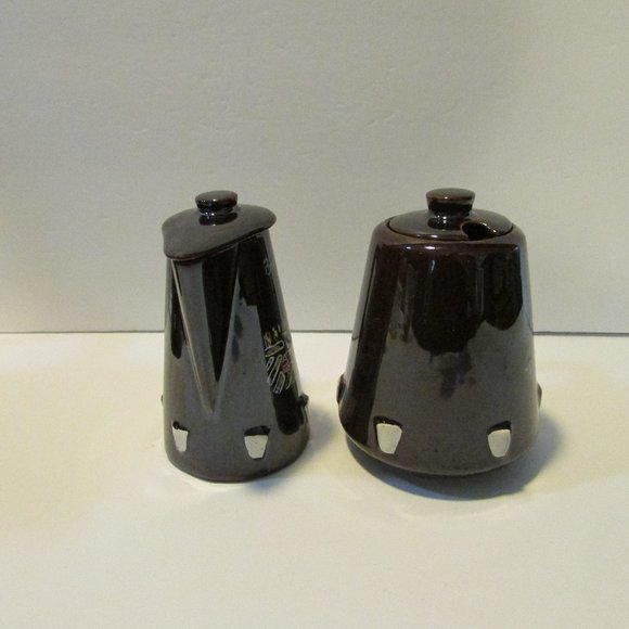 vtg redware pottery pankcake batter butter pitcher jam jar red barn kitchen - Picture 12 of 15